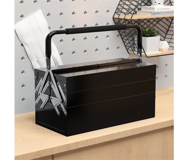 Caja de Herramientas Acero DURHAND Negro