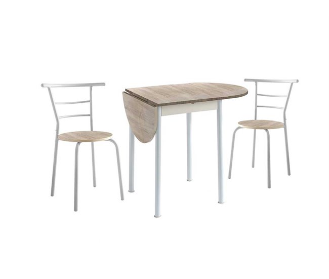 Set Mesa y 2 Sillas - Modelo LEVA Marron