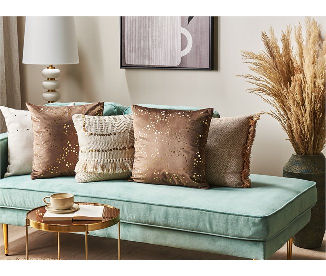 Beliani Cojín decorativo POPPY Marron