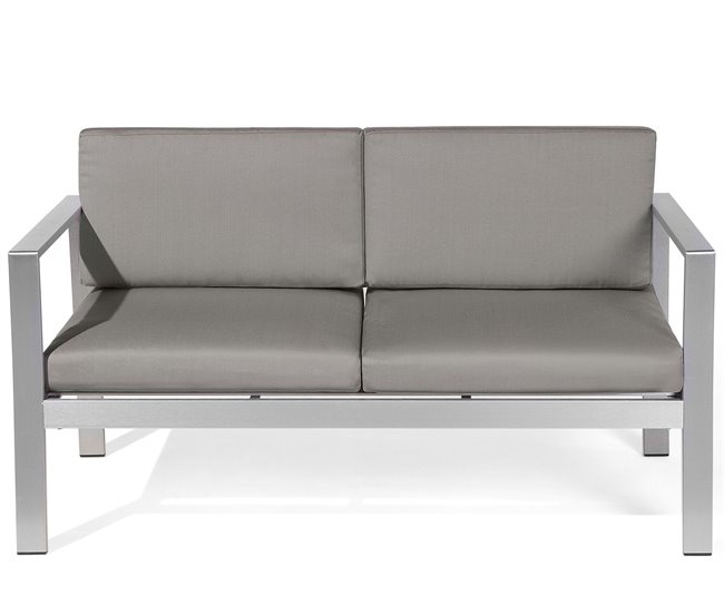 Beliani Conjunto de jardín Aluminio SALERNO Gris