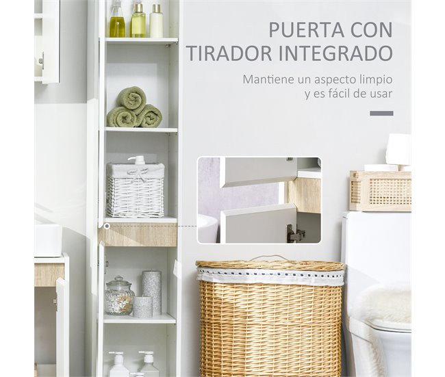 Armario de Baño Melamina de Madera, ABS kleankin, hogar - baño 30 Blanco