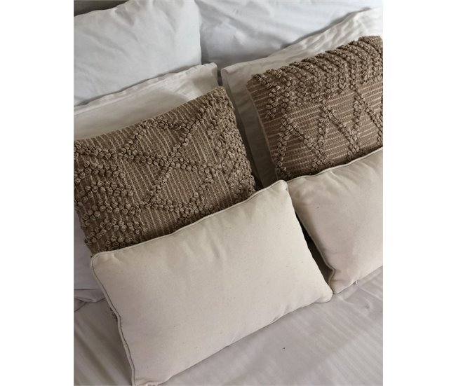Beliani Cojín decorativo HELIOTROPE 30x50 Blanco