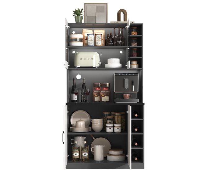 Armarios de Cocina 100 Blanco/ Gris