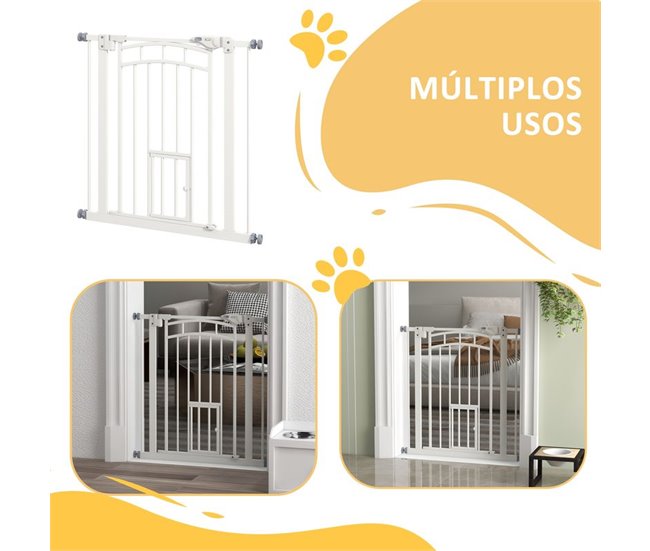 Barrera de Seguridad Acero, PA PawHut Blanco