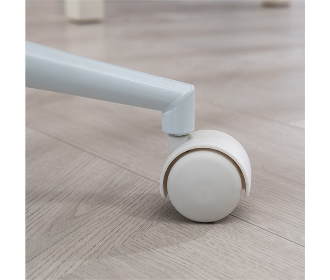 Silla de Escritorio Poliéster, Acero HOMCOM Blanco