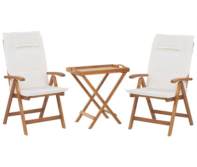 Beliani Conjunto bistro JAVA Blanco/ Beige