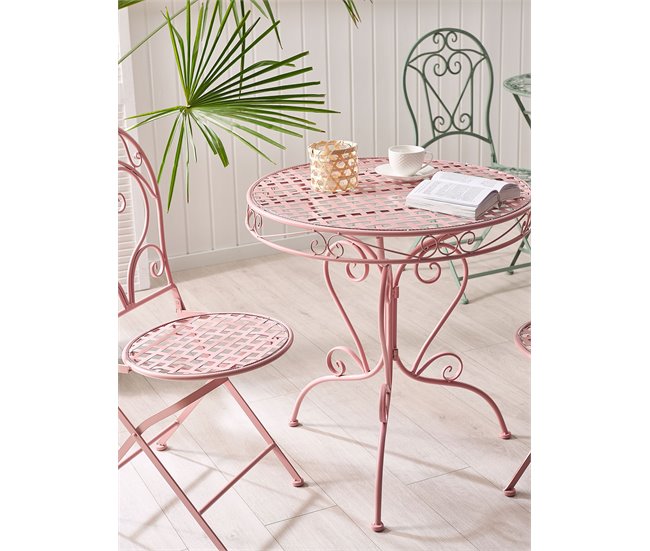 Beliani Conjunto plegable ALBINIA Rosa