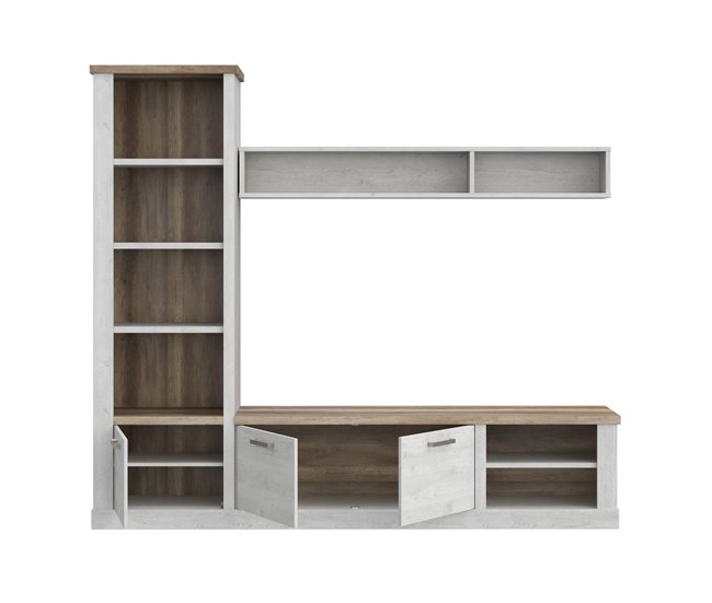 Compacto tv de 241,6cm blanco y roble VERONA Blanco/ Madera