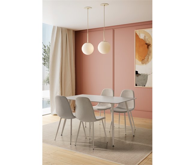 Set de comedor 1 mesa y 4 sillas TRAVIS Beige