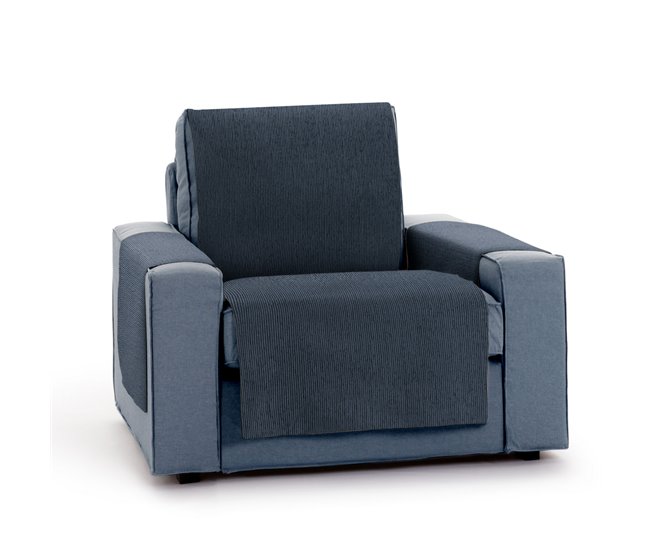 Vipalia Protector Cubre Sofá Sillón Liso. Modelo Chenilla Azul
