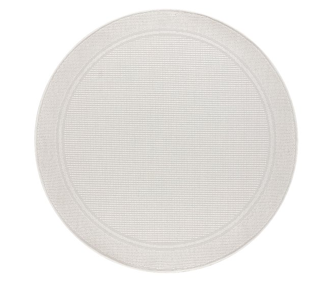 Alfombra MIMO 5979 circulo sisal exterior marco 120x120 Blanco/ Gris