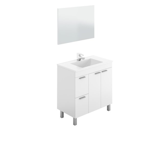 ARKITMOBEL Aktiva Mueble Lavabo 2P+2C + Espejo Blanco