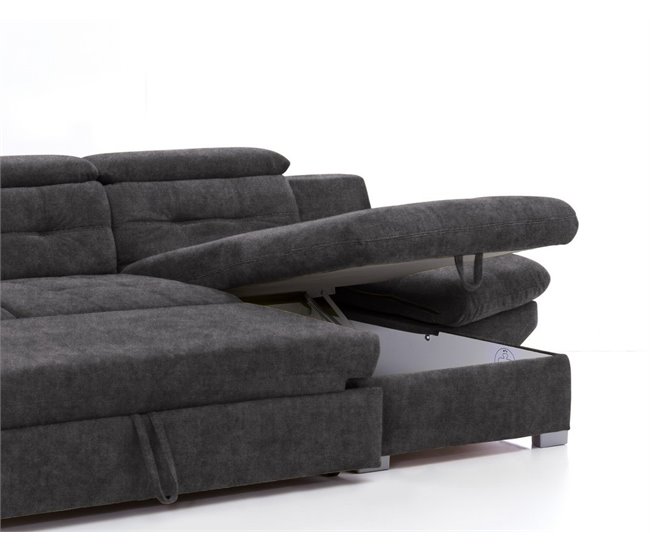 Chaise longue convertible en cama ETERNITY Antracita