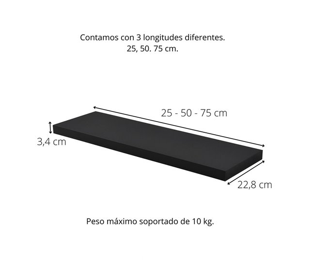 Acomoda Textil – Estantería para Pared 25 Negro