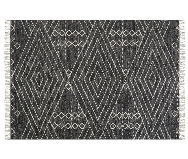 Beliani Alfombra de pelo corto KHENIFRA 140x200 Blanco/ Beige