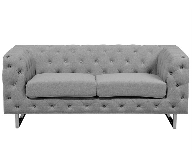 Beliani Sofá de 2 plazas Poliéster VISSLAND Beige