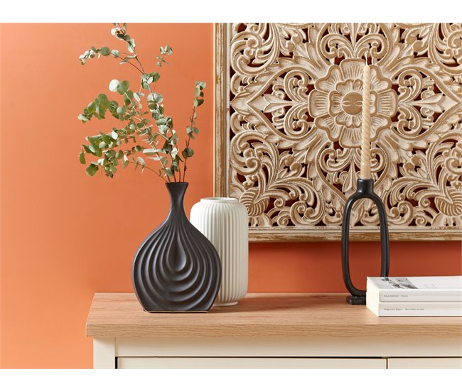 Beliani Jarrón decorativo THAPSUS Negro