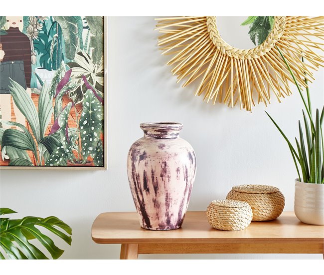 Beliani Jarrón decorativo AMATHUS Lavanda