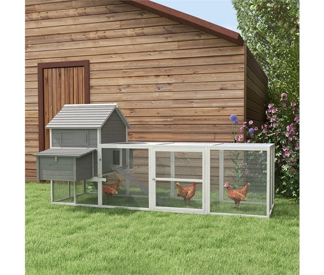 Gallinero Madera de Abeto Gris