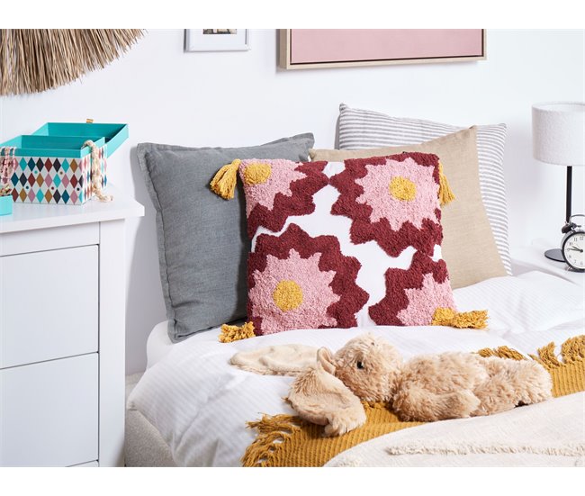Beliani Cojín decorativo LORALAI Multicolor