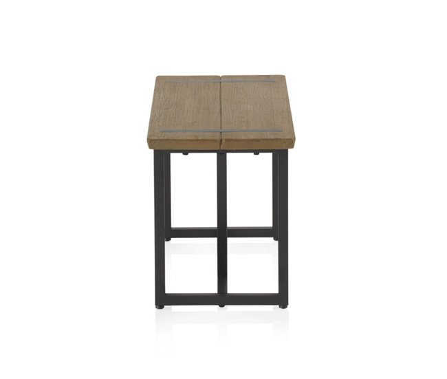 Banco de metal grande Madera