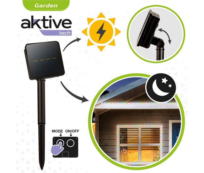 Tiras LED solar autoadhesivas Aktive Multicolor