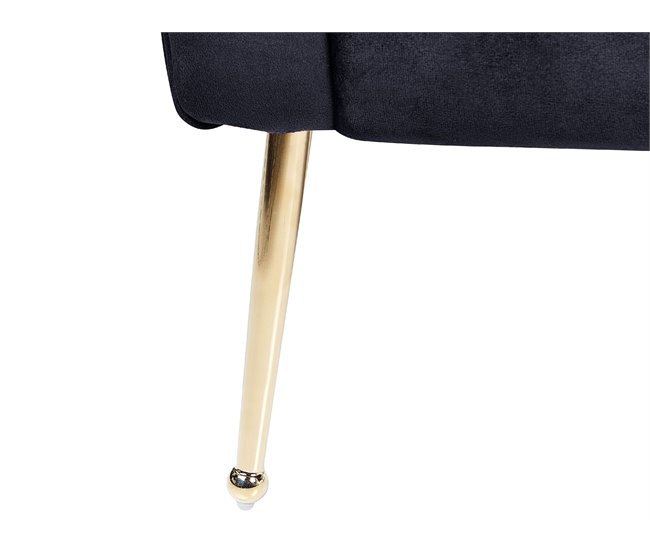 Beliani Chaise longue Terciopelo NANTILLY Negro