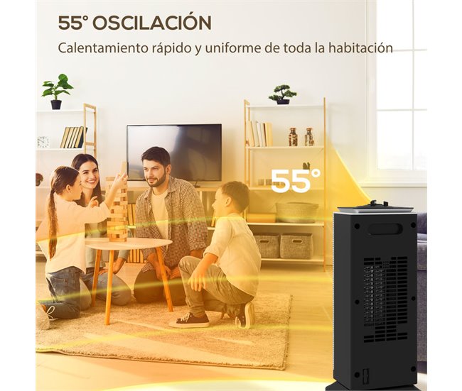 Calefactor Eléctrico ABS, PA HOMCOM, hogar - climatización Negro