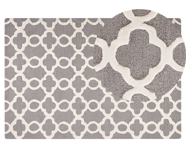 Beliani Alfombra de pelo corto ZILE 140x200 Gris Claro