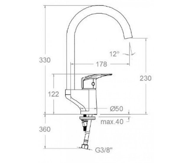 Grifo de Fregadero de Cocina Monomando con Sistema S3 Cromo