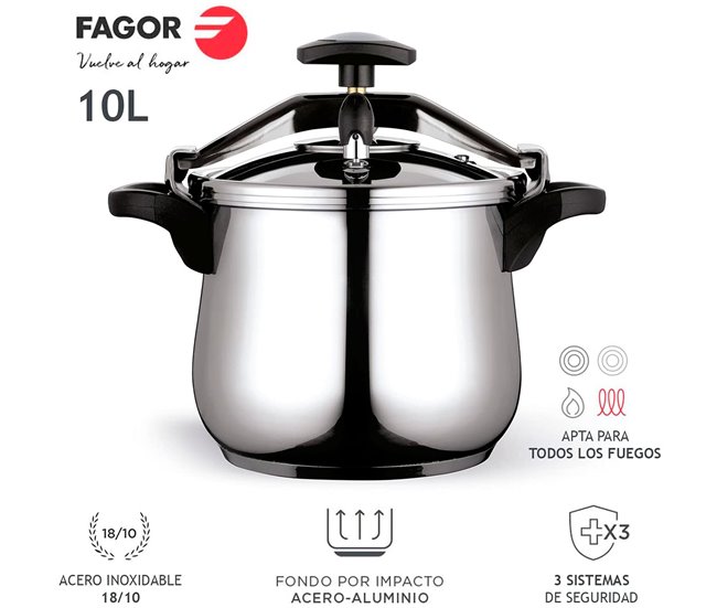 Olla Presión FAGOR Clásica Bombe 10 Inox