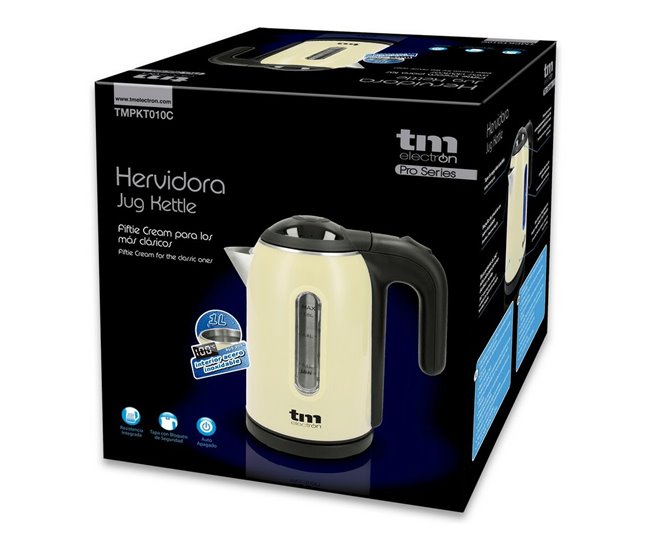 Hervidor de Agua Eléctrico con Luz LED Crema