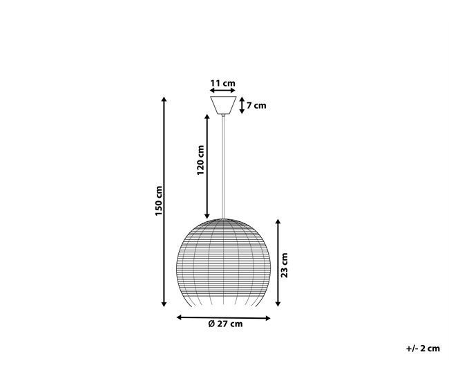 Beliani Lámpara colgante DRINO Natural