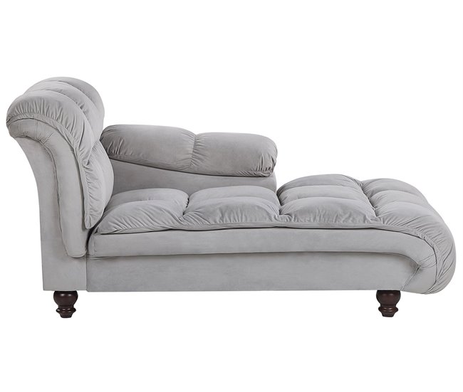 Beliani Chaise longue izquierdo Terciopelo LORMONT Gris Claro