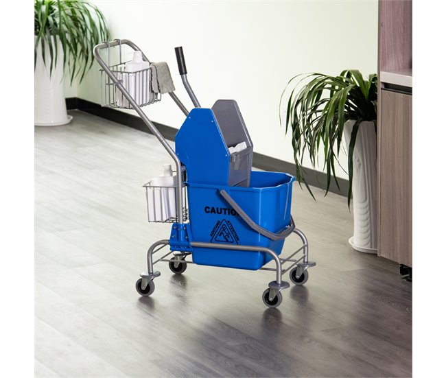 Cubo de Fregona Plástico PP, Metal HOMCOM Azul