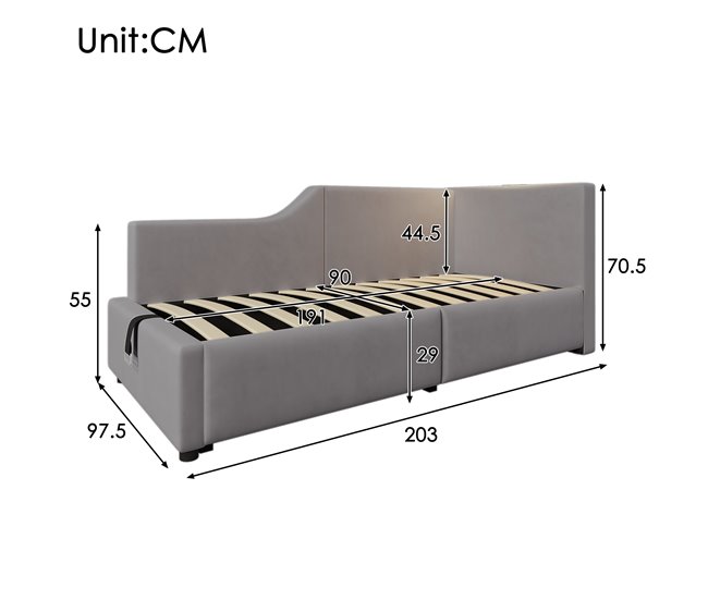 Canapés abatibles Gris