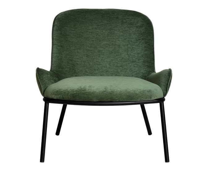 ALVIN - Sillón de tela y metal Verde