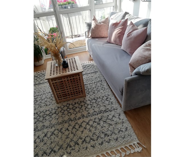 Alfombra BERBER AGADIR G0522 Franjas Bereber Marroquí 200x290 Crema