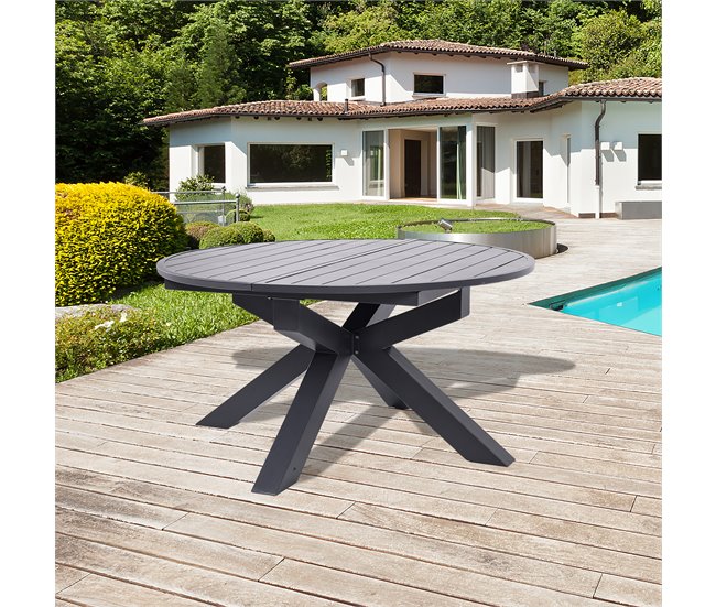 Mesa extensible jardín REMY color gris oscuro Gris Oscuro