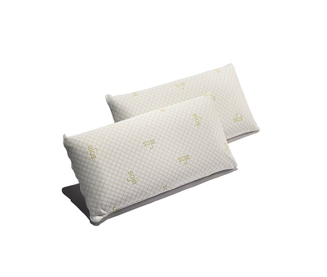 Pack 2 Almohadas Viscoelástica Soja  Ergonómicas 105x40 Blanco