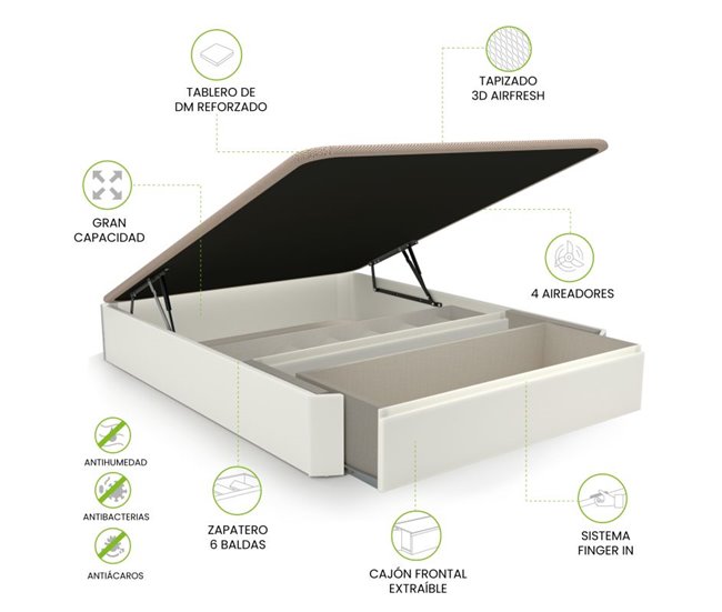 Canapé Luxury S-Max 3D 150x190 Blanco