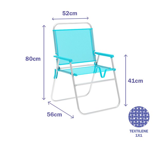 Silla Plegable Azul Claro