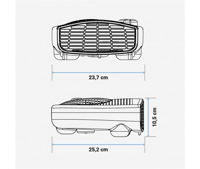 Termoventilador Horizontal  2000W | UNIVERSALBLUE Blanco/ Negro