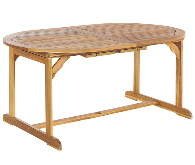 Beliani Conjunto de comedor MAUI II Madera Clara