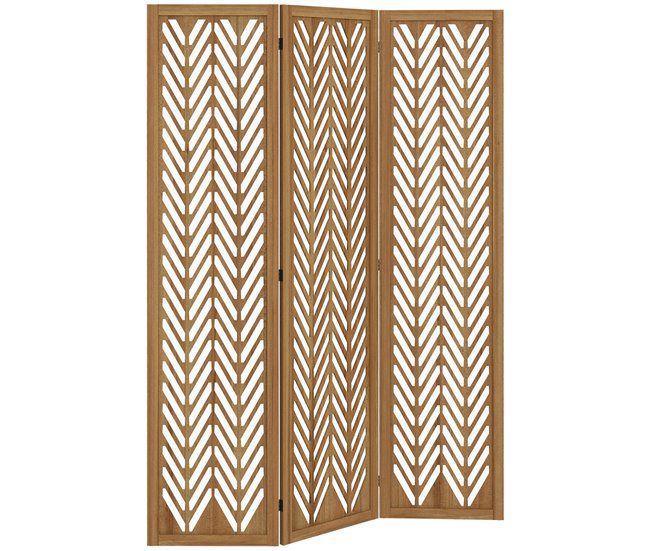 Biombo Madera de Paulownia HOMCOM, hogar - decoración Marron