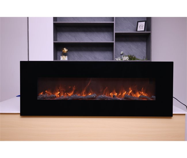 Chimenea eléctrica mural SINED CAMINETTO APRICA negra Negro