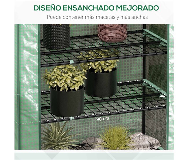 Invernadero de Jardín Acero, PE Outsunny Verde