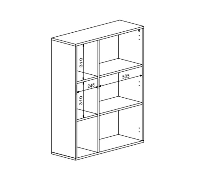 Aparador Donna 1 Puerta 4 Estantes Estilo Nórdico Blanco/ Madera