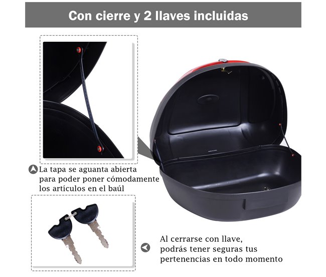 Baúl Moto PP HOMCOM, ferretería - accesorios para vehículos Negro