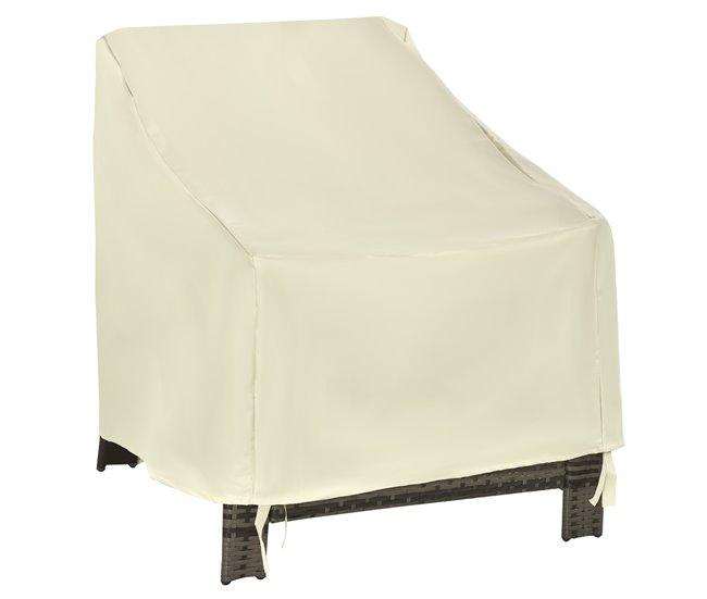 Funda Protectora para Sillas Tela Oxford Outsunny Beige
